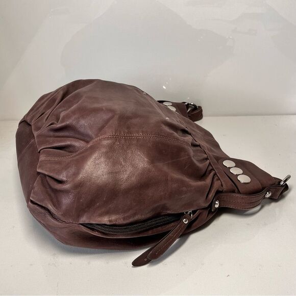 B. Makowsky Super Soft Leather Boho Large Shoulder Bag - Picture 8 of 12